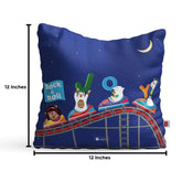 Jungle-Jalebi Joy Kids Cushion With Cover, Dark Blue